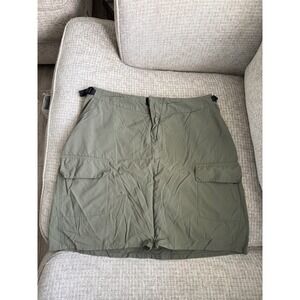 Patagonia Womens Cargo Hiking Skort Olive Green Buckle Waist Size 10